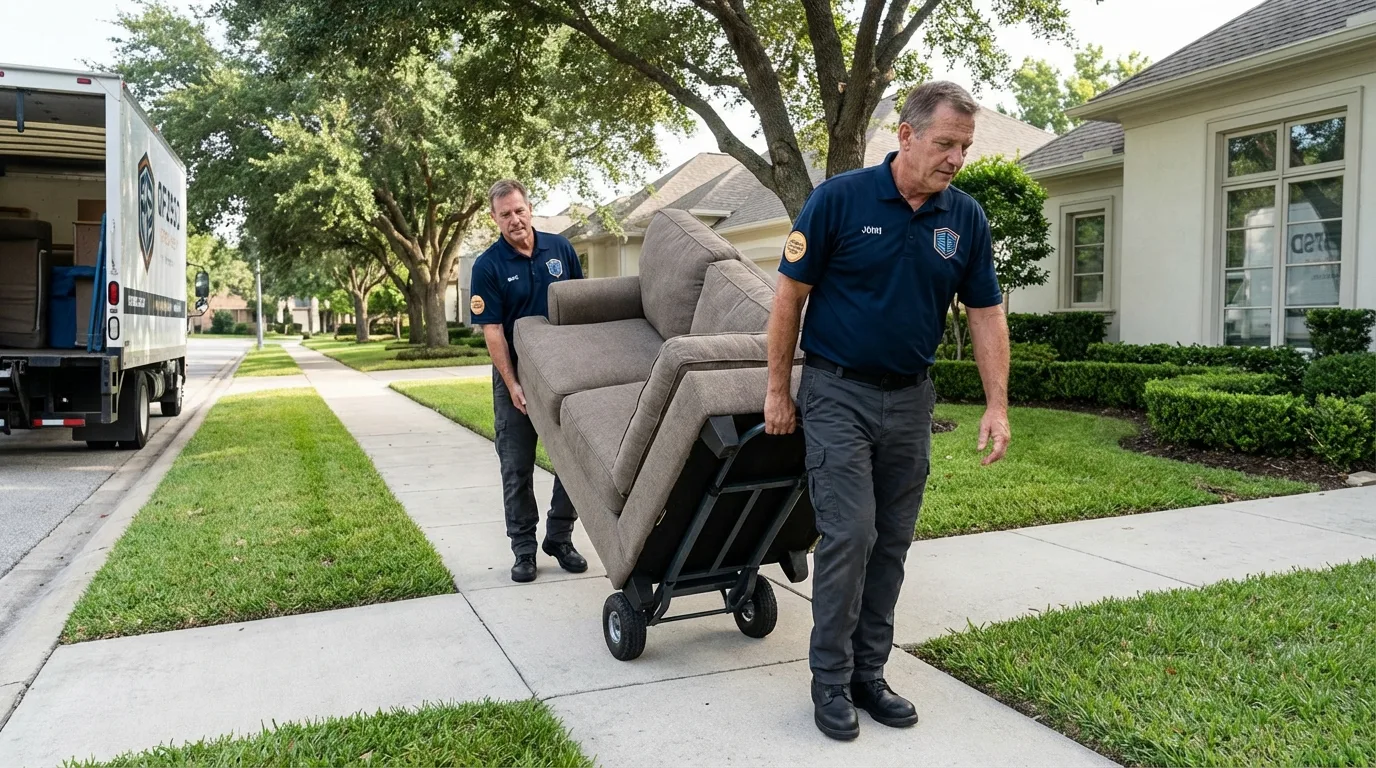 Local residential moving crew loading furniture in Soulsbyville, CA