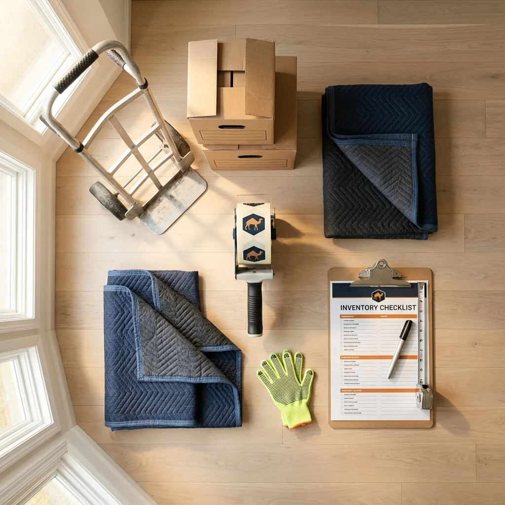 Professional moving supplies and packing materials layout for Soulsbyville residential relocations