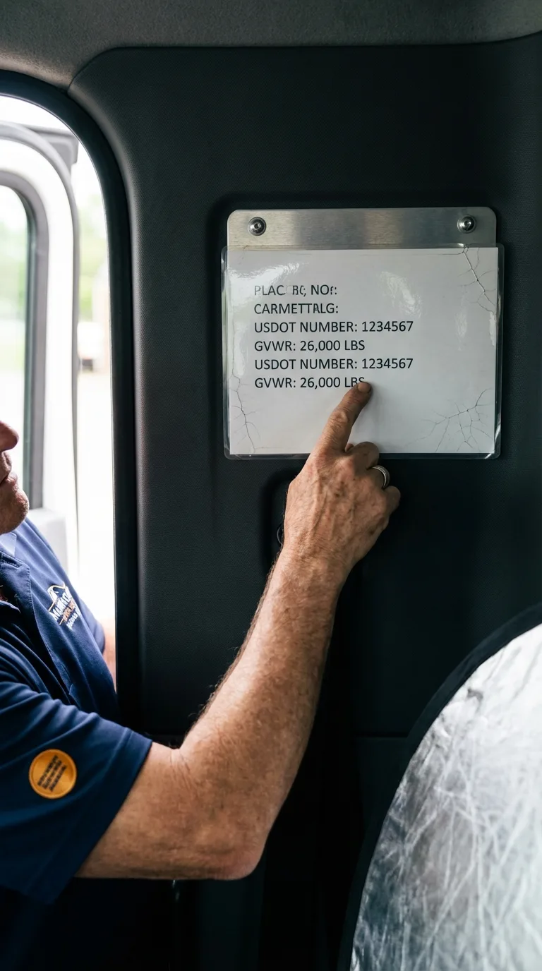 USDOT licensing placard verification in Soulsbyville